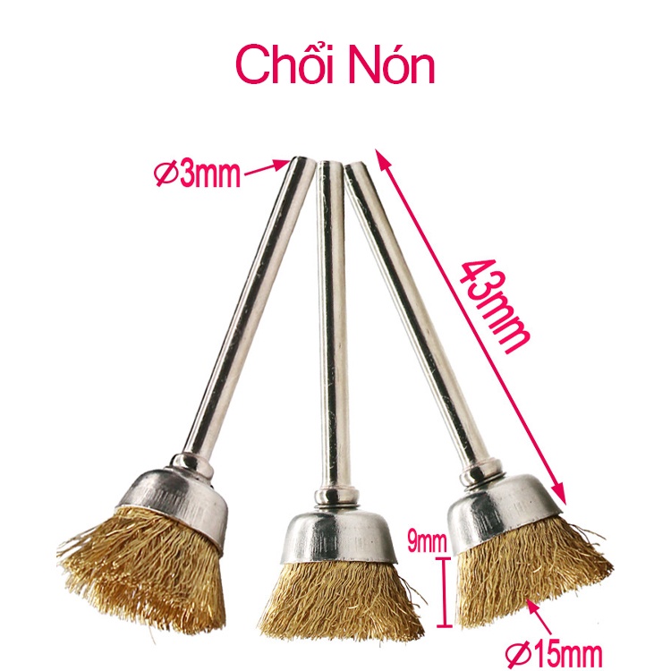 Chổi đánh cước,mài. Cho máy khoan khi vệ sinh những chổ hẹp