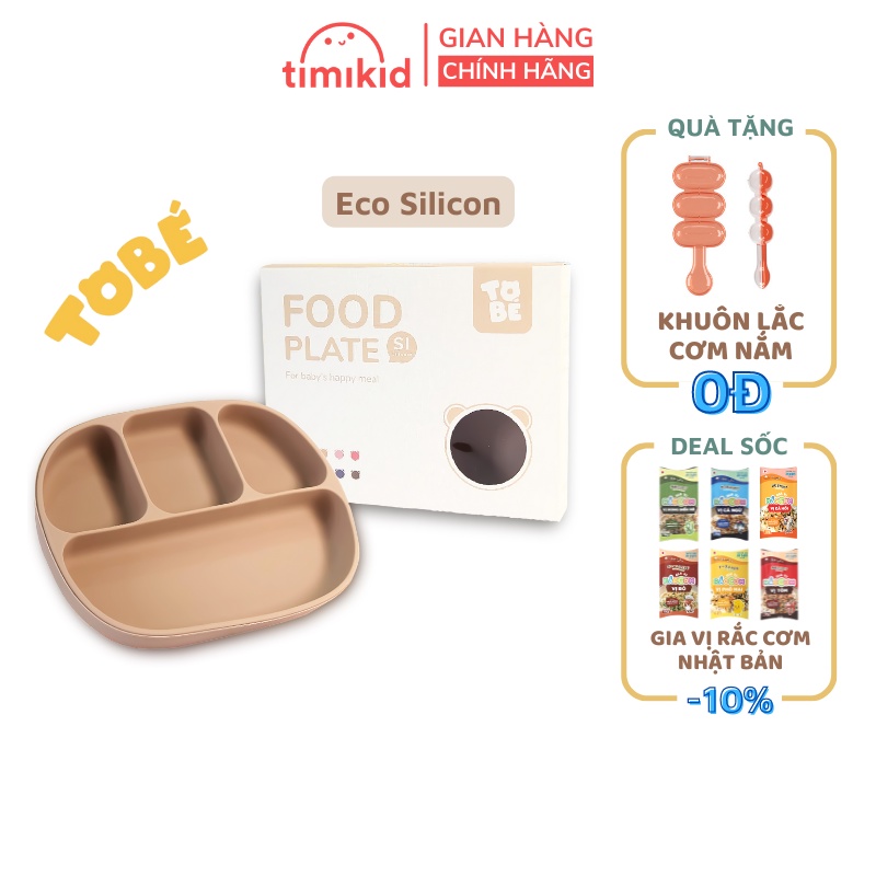 Khay ăn dặm cho bé TOBÉ Eco Silicone chống đổ an toàn