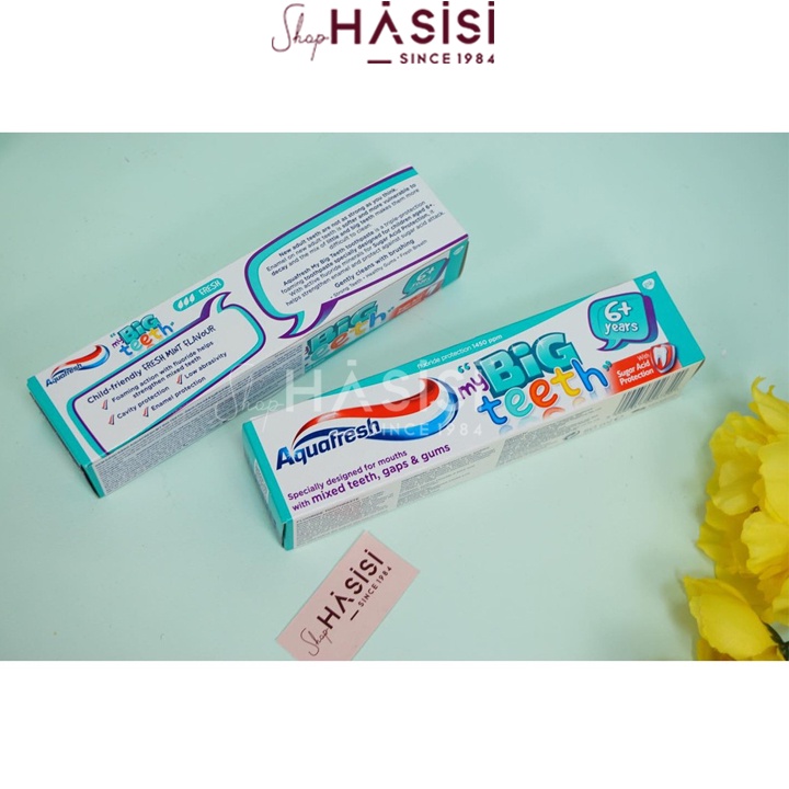 Kem đánh răng AQUAFRESH - My Big Teeth 6+ Years 50ml (KĐR Em Bé Trên 6 Tuổi - Xanh)