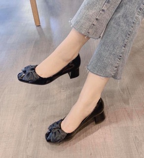 Giày búp bê nơ lụa 3 phân (Ev962)