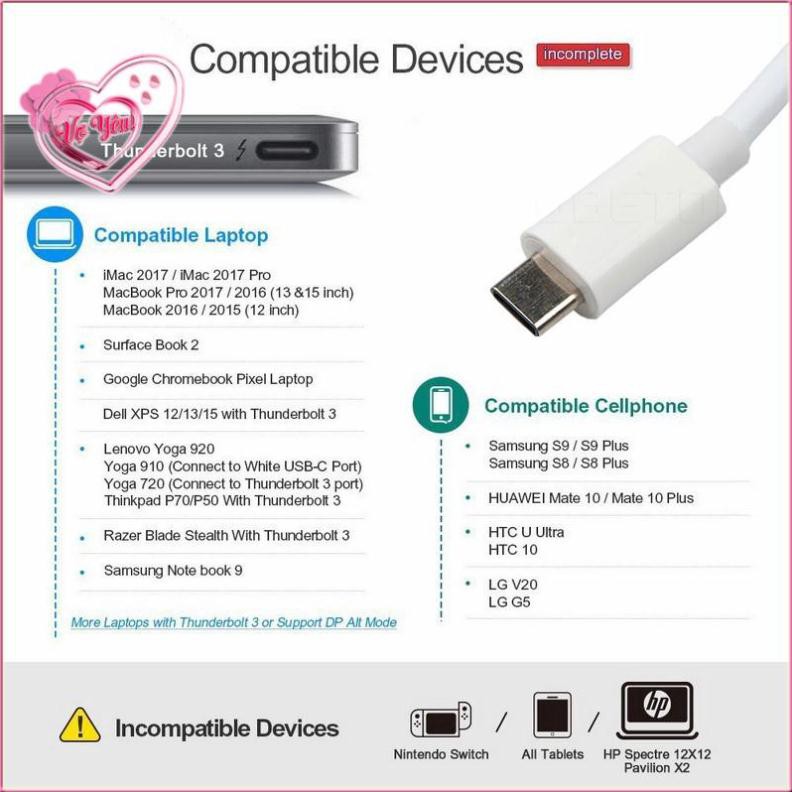 Cáp chuyển đổi từ cổng type C sang VGA USB 3.1