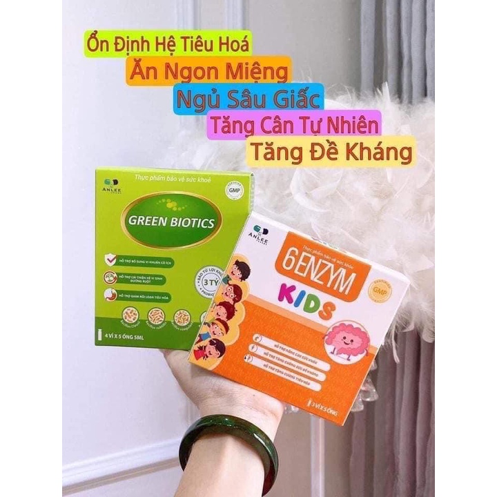 Bộ đôi Green biotics - 6Enzym kids giúp bé ăn ngon tiêu hóa tốt