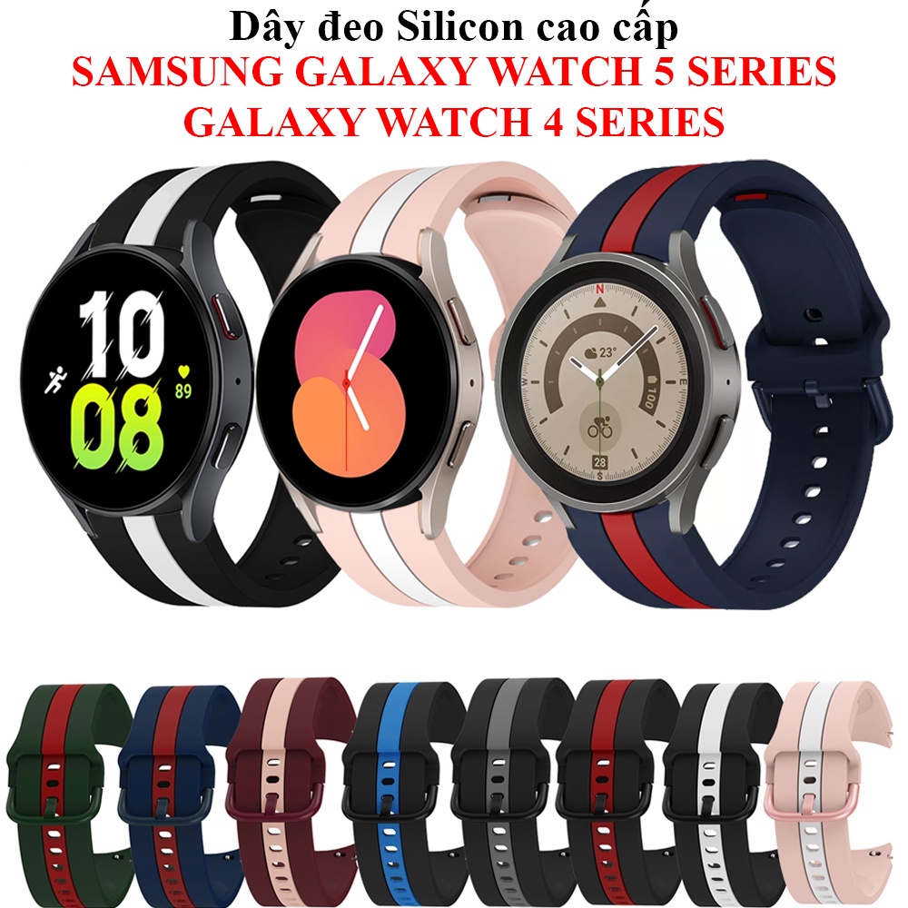 Dây đeo Silicon Thom Brown cao cấp thời trang Samsung Galaxy Watch 5, Watch 4