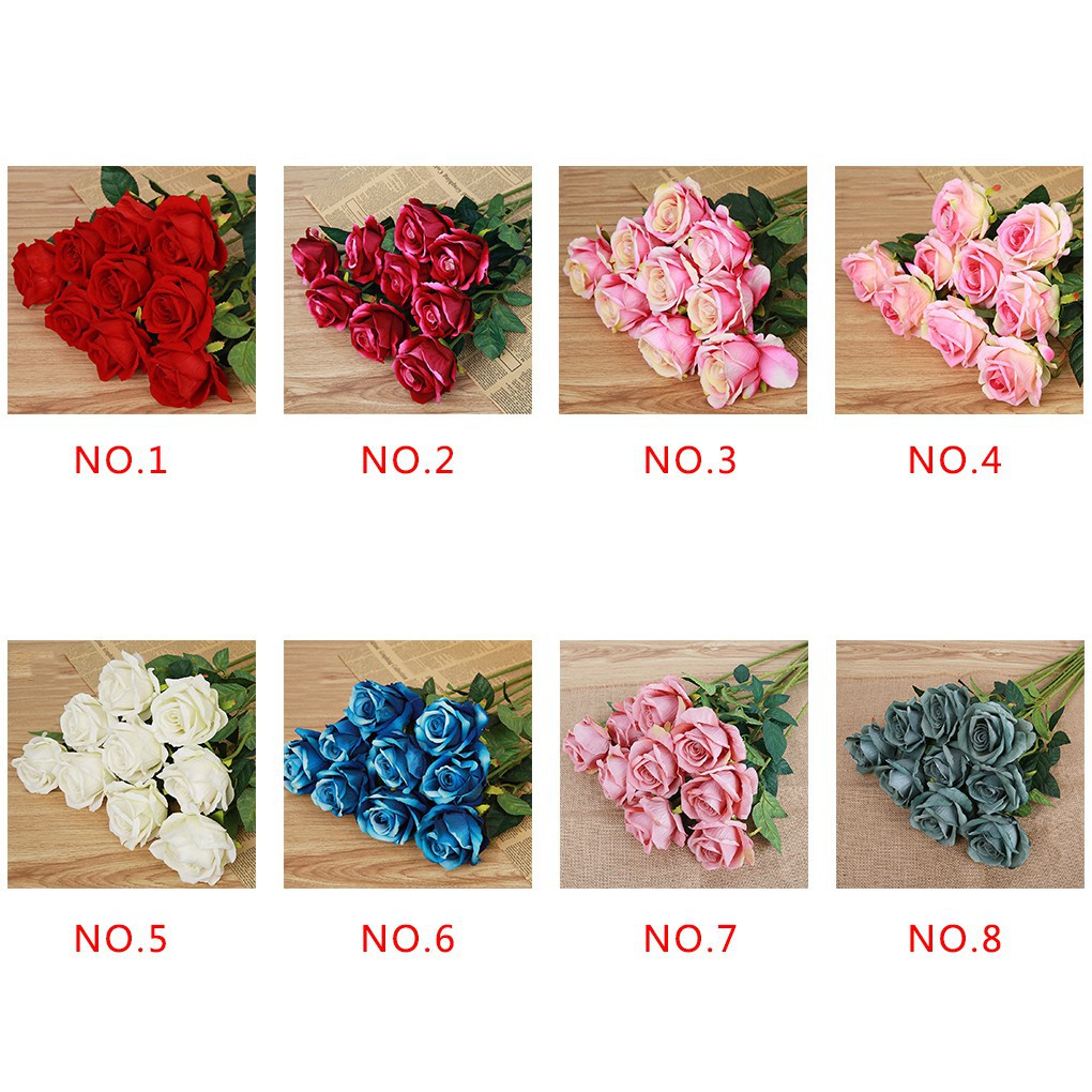 Artificial Rose Flannel Artificial Flowers Real-like Wedding Home Decor