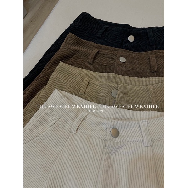 Quần short nhung tăm cạp cao gập gấu kèm belt ( Ảnh thật ) | BigBuy360 - bigbuy360.vn