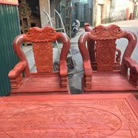 Bộ bàn ghế minh quốc voi gỗ hương đỏ nam phi tay 12