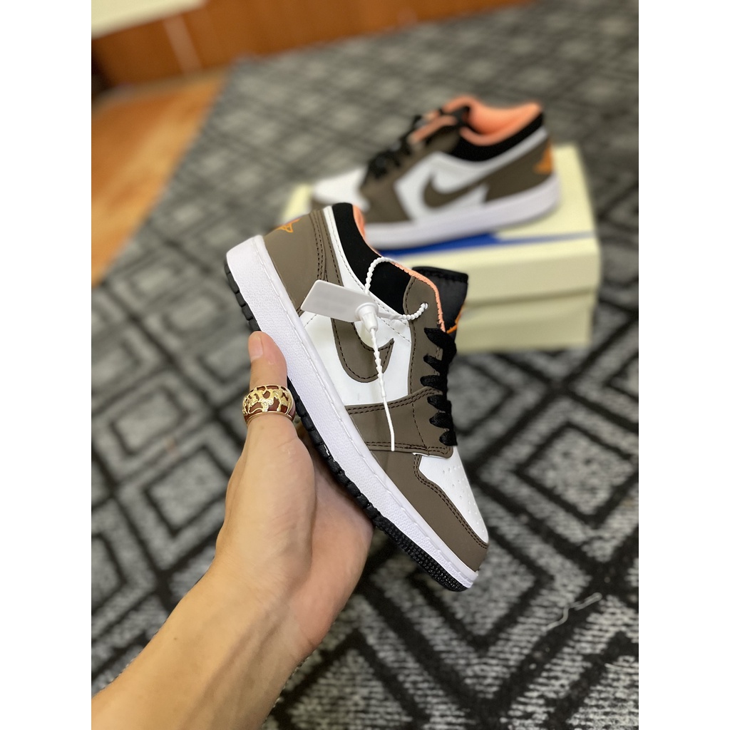 Giày Jordan 1 Low Mocha Brown cổ thấp, Giày Thể Thao Jordan màu nâu thấp đủ size