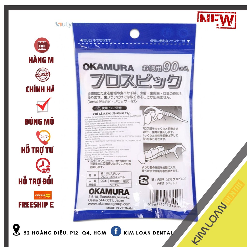 [NOWSHIP] 𝗣𝗧 🅲🅰🆁🅴 | Tăm kẽ chỉ nha khoa chất lượng Nhật Bản- Bịch 50 cây/90 cây