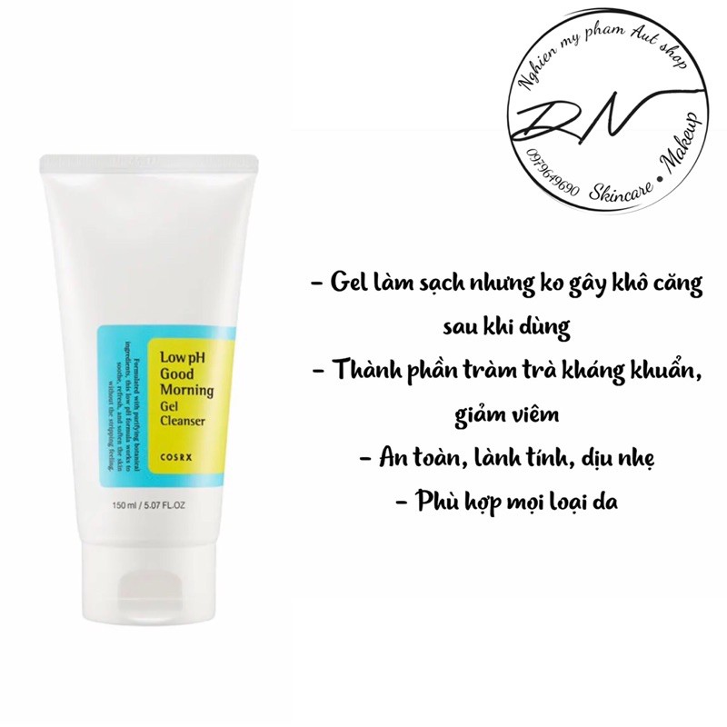 {CÓ BILL} Sửa rửa mặt COSRX LOW PH GOOD MORNING GEL CLEANSE chính hãng