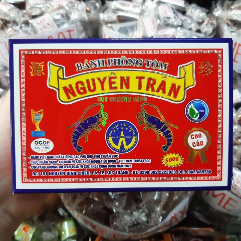 Bánh Phồng Tôm Sóc Trăng Nguyên Trân Xanh  Cao Cấp 500gr