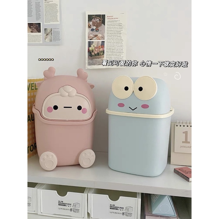 Hộp tiết kiệm, đựng đồ dùng mini nắp lật nhỏ gọn để bàn đa năng tiện dụng siêu dễ thương + kèm sticker