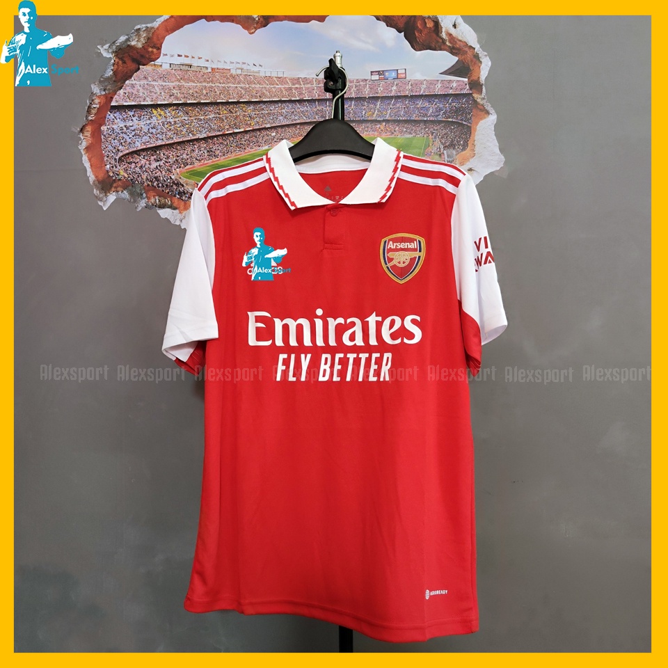 LOGO THÊU Bộ Quần Áo Bóng Đá CLB Arsenal Sân Nhà Màu Đỏ 22-23 BẢN ĐẸP - Alex Sport