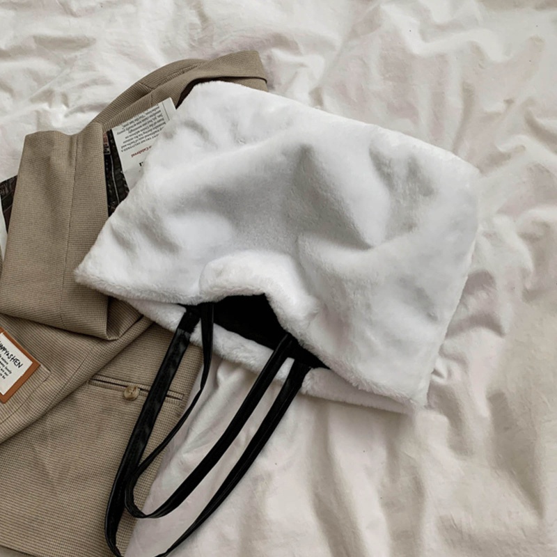 Túi Xách Lông Màu Trơn Cỡ Lớn Thời Trang Cho Nữ