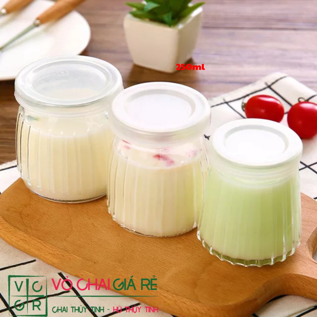 COMBO 12 Hũ thủy tinh yaourt sọc 100ml