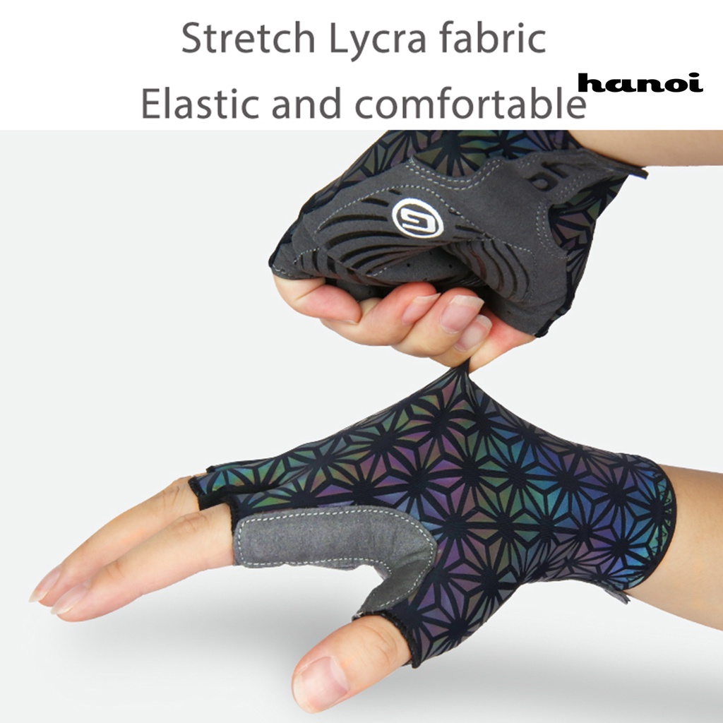 GIYO 1 Đôi Găng Tay Thể Thao Hở Ngón Chống Trượt Hấp Thụ Sốc