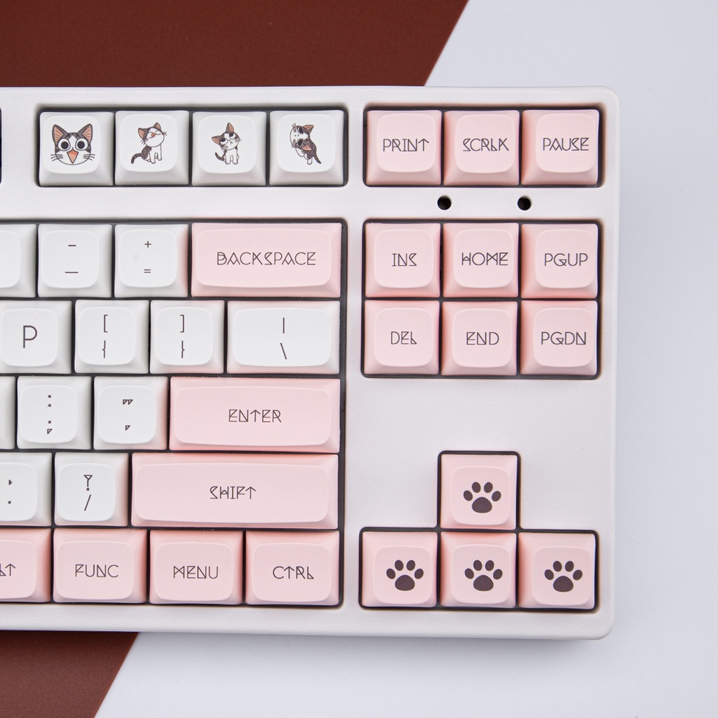 141 Phím Đặt Cấu hình XDA Keycaps PBT Thuốc nhuộm thăng hoa Bố cục ANSI cho Công tắc Cherry MX Bàn phím cơ
