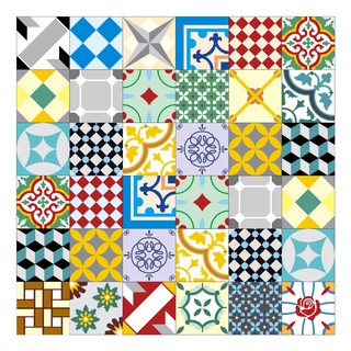 Combo 70 ô decal gạch bông đủ họa tiết dày loại 1 siêu rẻ kt 15x15cm