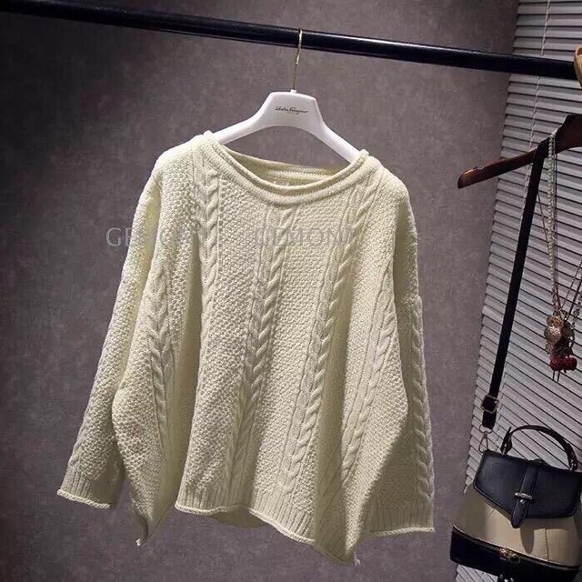Áo len vặn thừng dáng rộng hàng Quảng Châu | BigBuy360 - bigbuy360.vn