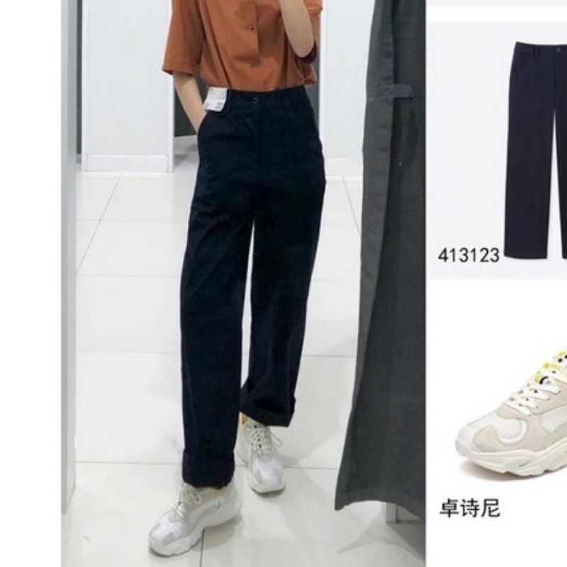 Quần kaki linen ống rộng Uniql0