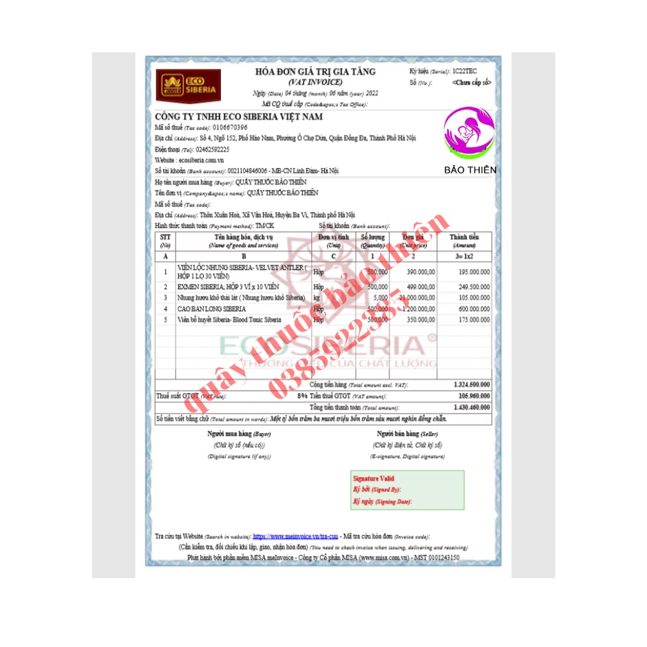 Cao Ban Long Siberian 100gam giúp an thai (tặng trà thảo dược)