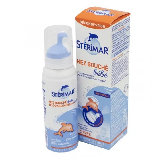 Xịt thông mũi muối biển cá heo của Pháp (chai 100ml) vệ sinh, kháng khuẩn mũi cho bé