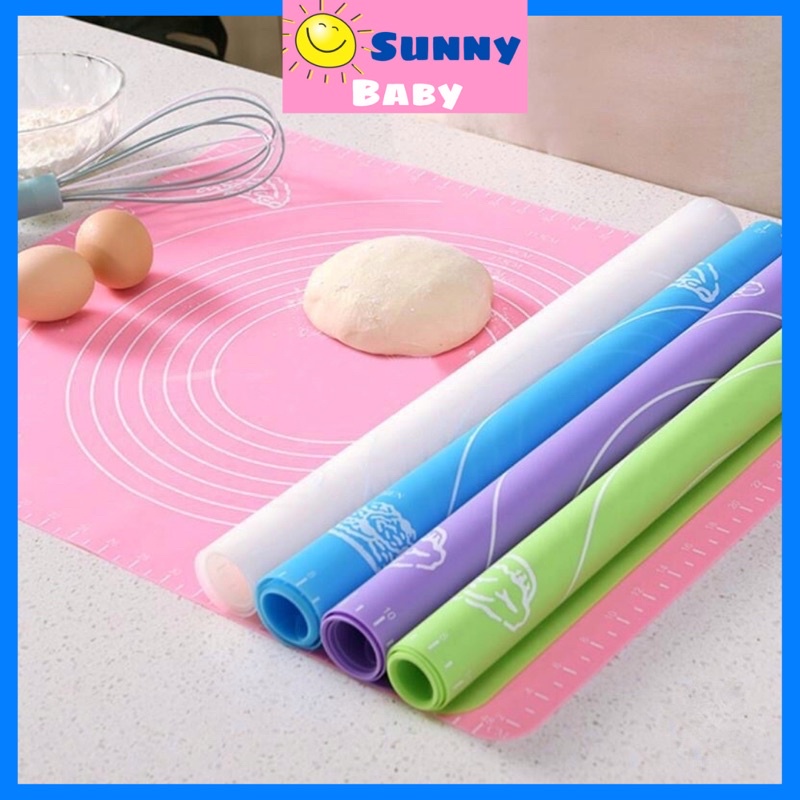 Thảm silicon nhào bột 50x40cm và 70x50cm, tấm nhào bột cao cấp, dày dặn, chống dính