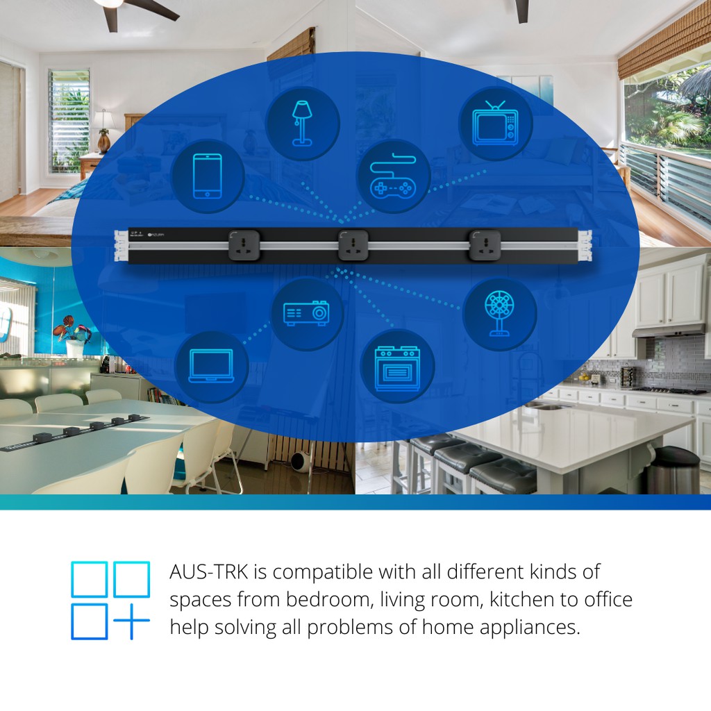 Ổ cắm thanh ray AZURA AUS-TRK0800 - Hàng Chính Hãng