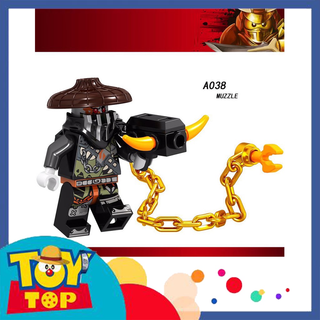 [Một con] Đồ chơi ghép Ninja : Minifigure Ninjago các nhân vật Master Golden dragon săn rồng hunter A033 - A040