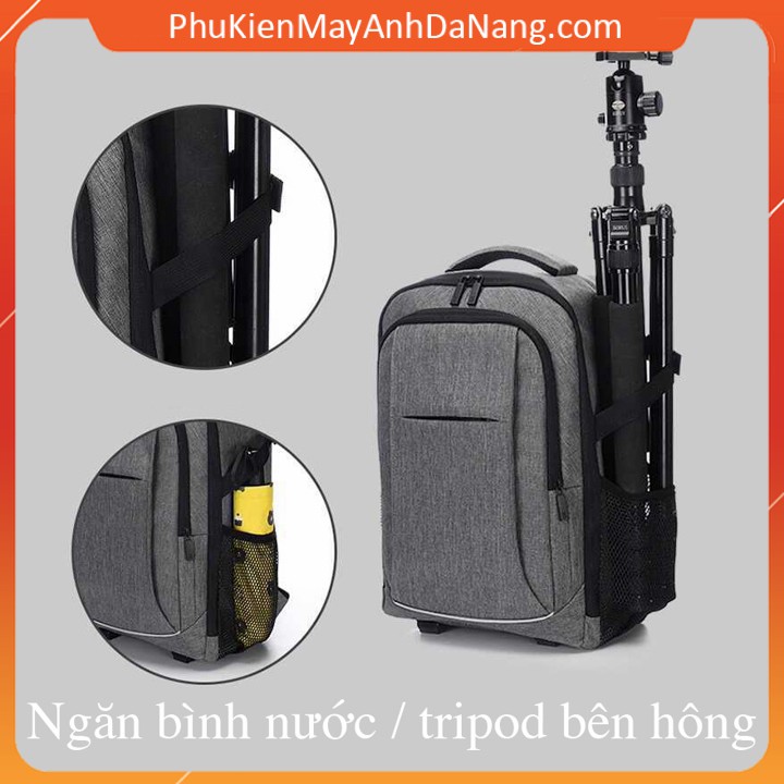 Balo máy ảnh chuyên dụng size to có thể đựng laptop và tripod (tặng kèm áo mưa ba lô)