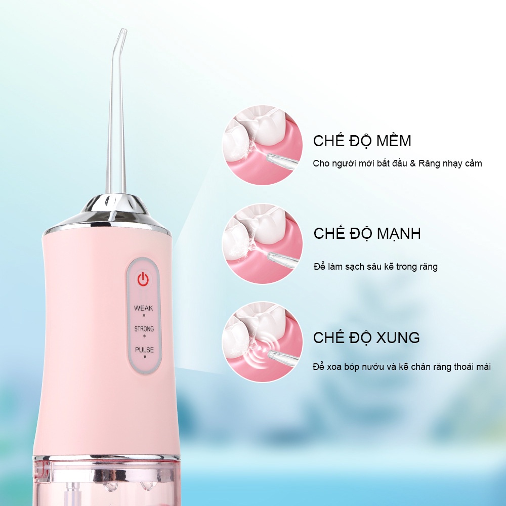 Máy Tăm Nước Tích Điện Cầm Tay Thông Minh, Tăm Nước Cầm Tay Đa Năng - Bảo Hành 12 Tháng