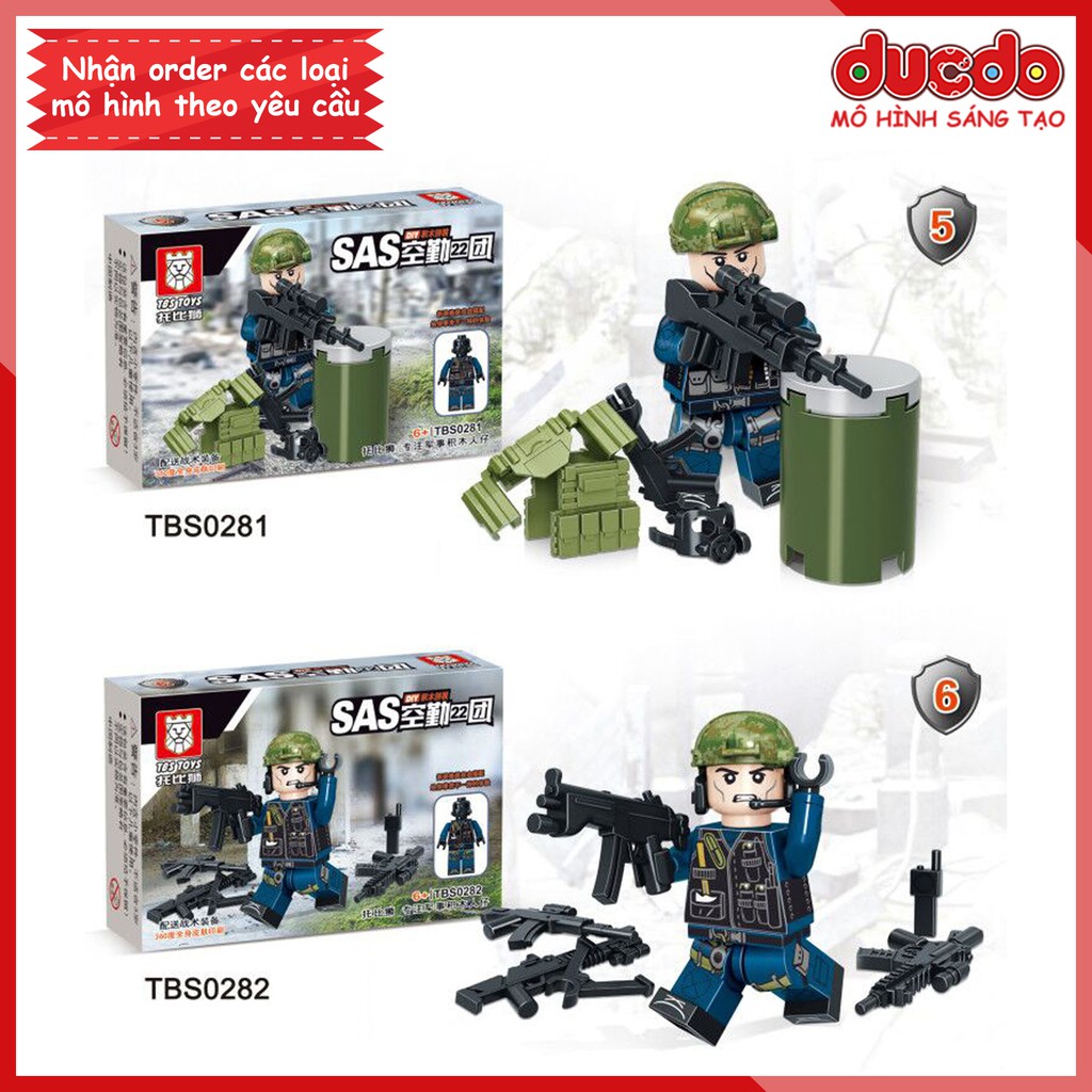 Biệt đội 6 lính cảnh sát SWAT trang bị tối tân nhất - Đồ chơi Lắp ghép Xếp hình Mini Minifigures Army Mô hình TBS 77-82