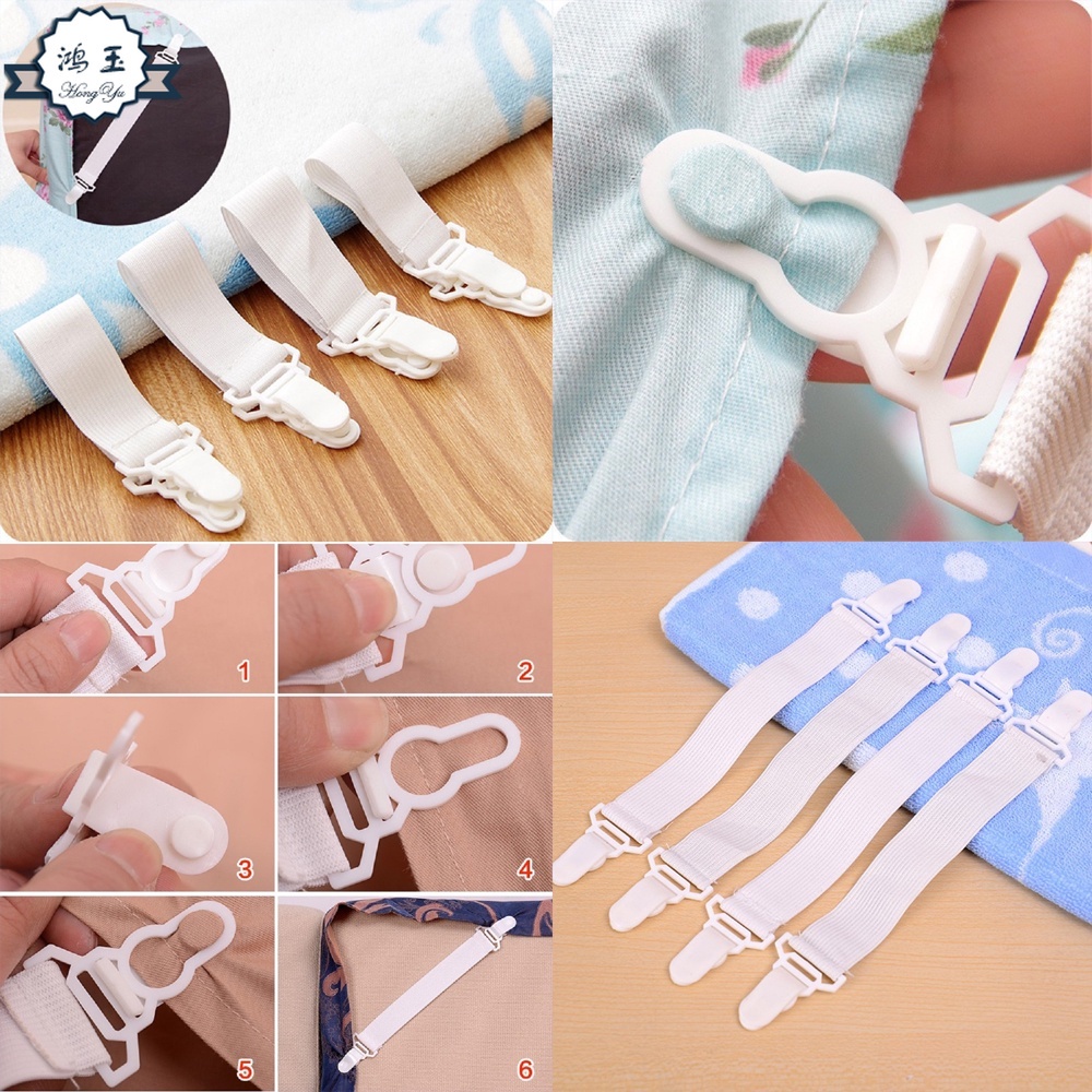 Set 4 dây kẹp cố định ga trải giường chống trượt đa năng tiện lợi