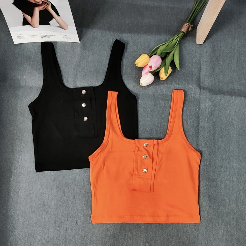 Áo 2 Dây Bản To Có Mút Ngực Form Áo Croptop