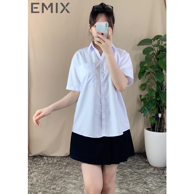 Áo tơ nhăn cổ vuông tay bồng EMIX, freesize dưới 55kg, form rộng, phong cách ulzzang hàn quốc 002