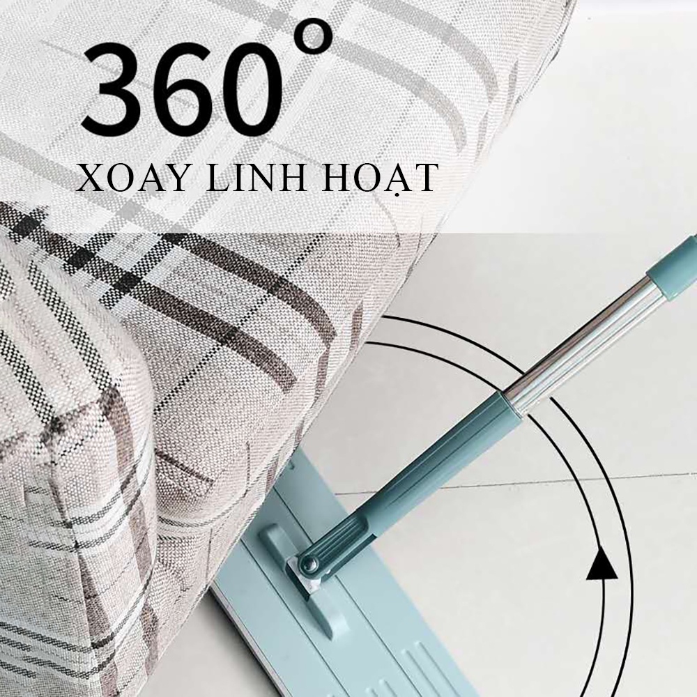 Chổi lau nhà xoay 360 độ tự vắt thông minh lau chà vệ sinh sàn nhà, kèm miếng bông thay thế - Bảo hành 12 tháng