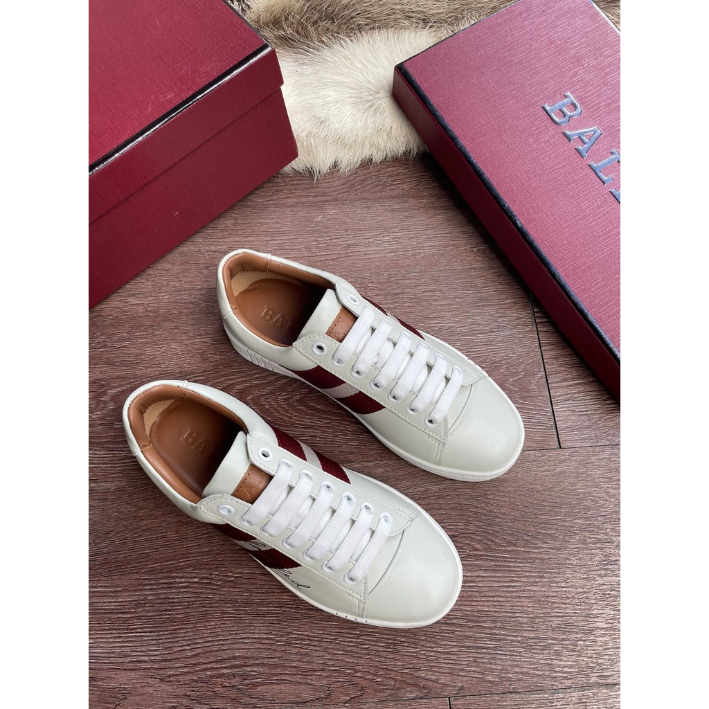 Giày sneaker nữ da thật cao cấp Bally kiểu dáng trẻ trung, năng động