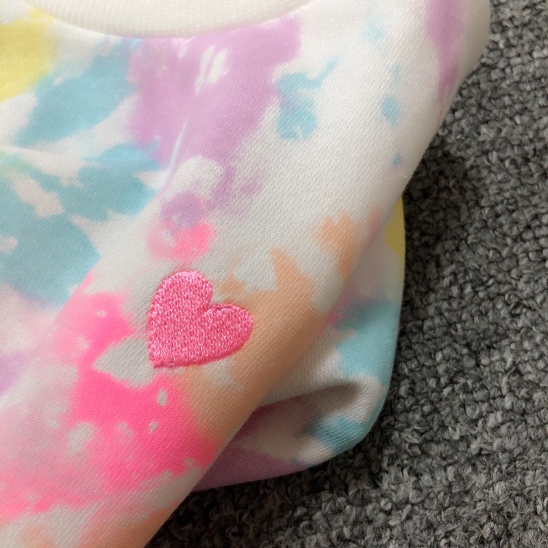 Áo thun dài tay bé gái màu loang HM 1-10 tuổi  Áo phông bé gái cotton mềm xuất dư 0822