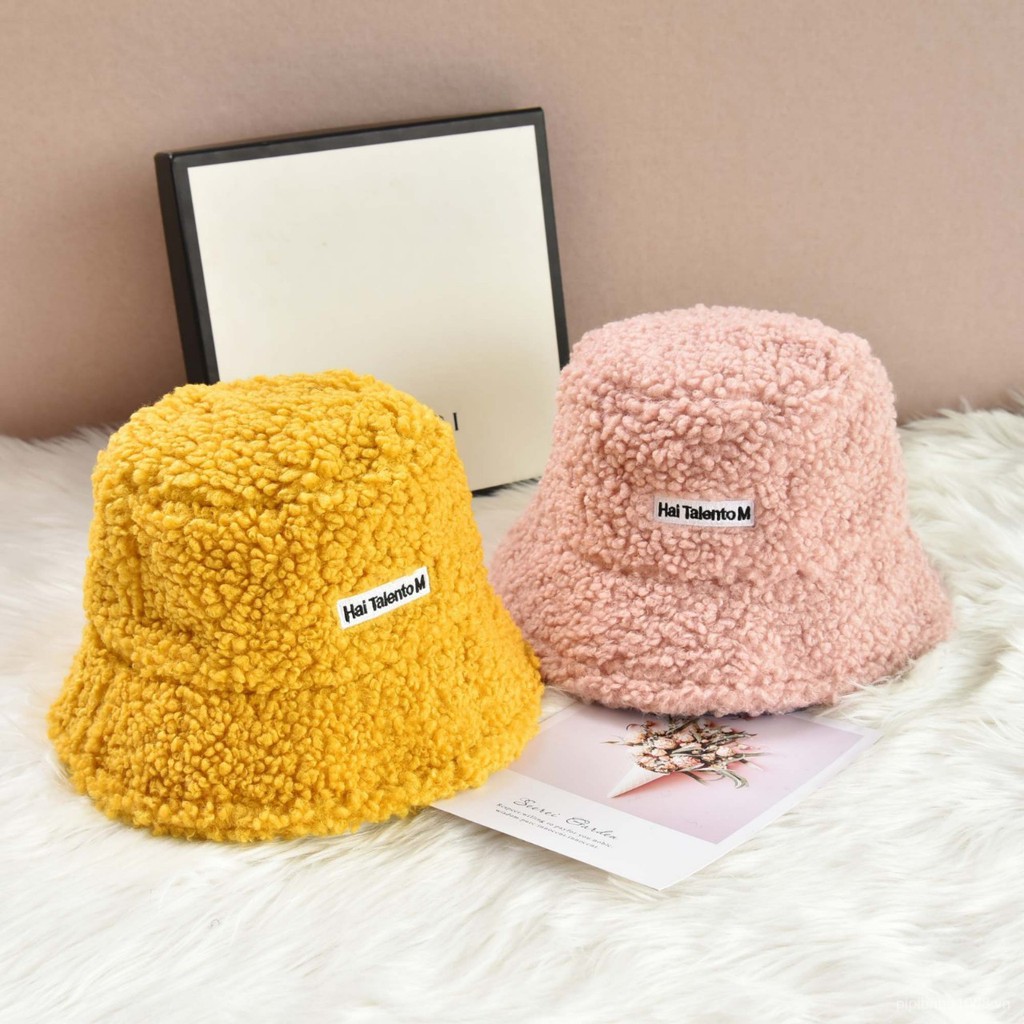 LOẠI TỐT - GIÁ SỈ  MŨ / NÓN BUTKET LÔNG CỪU Ulzzang THỜI TRANG HÀNG QUỐC SIU HÓT - KIỂU VÀNH MỀM