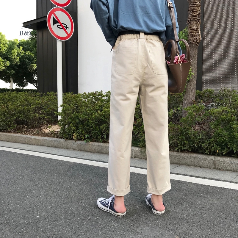 Quần ống rộng lưng thun co giãn kiểu dáng đơn giản | BigBuy360 - bigbuy360.vn