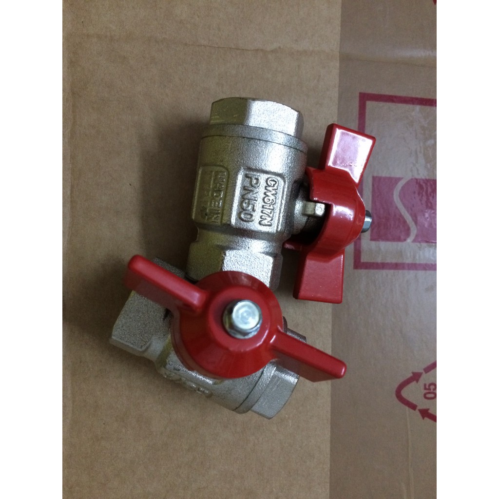 Van bi tay bướm đồng ren art.092 Italy áp lực 50kg phi 13 phi 17 phi 21