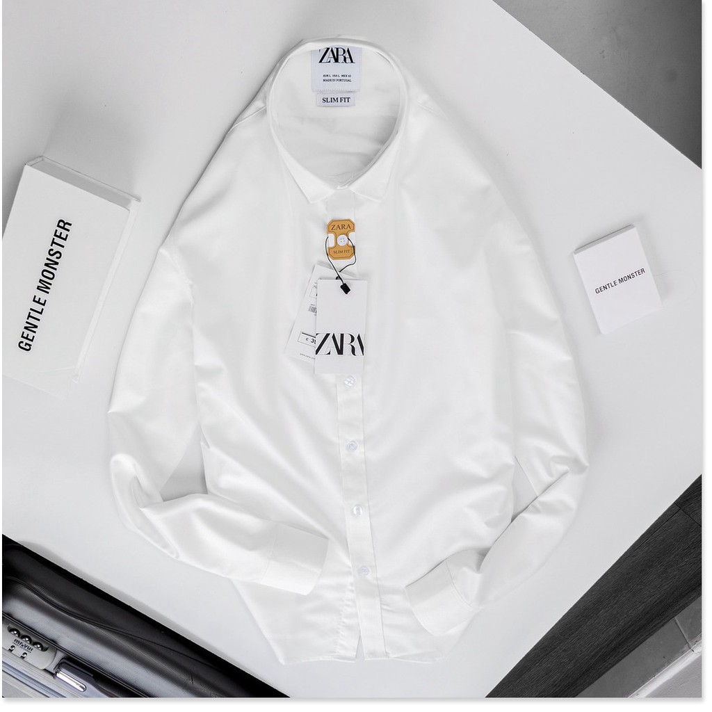 Sơ Mi Nam Cổ Bẻ Dáng Đứng Hàn Quốc Vải Mịn Mát  Áo Sơ Mi Không Nhăn HP