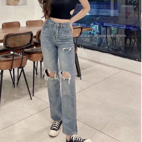 QUẦN JEANS RÁCH 1V 2 GỐI-QJ083