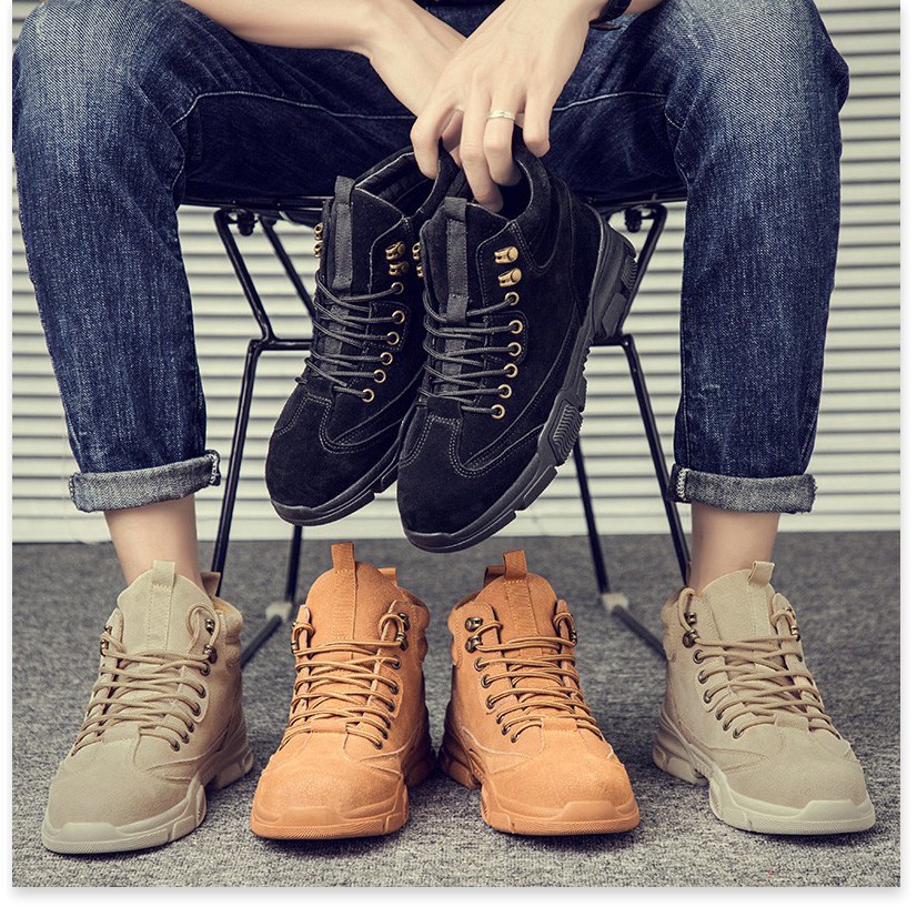 Giày cao cổ nam da lộn phong cách Hàn Quốc cho dân phượt cực Hot