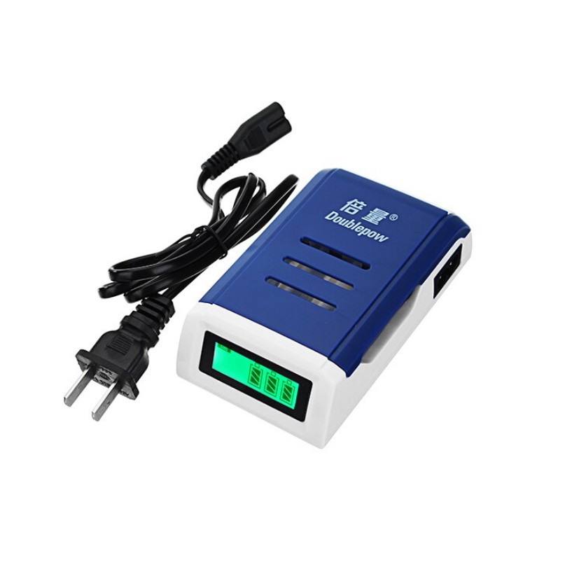 (COMBO) SẠC MÀN HÌNH LCD VÀ 4 PIN DOUBLEPOW 3000mAh