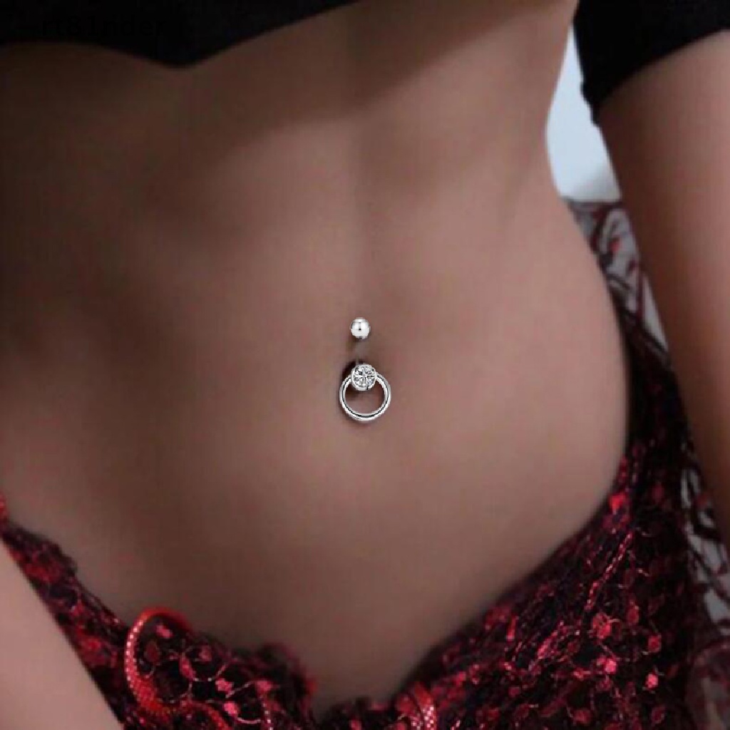 【rt】 5Pcs Crystal Shiny Navel Belly Button Rings Women Barbell Body Piercing Jewelry .