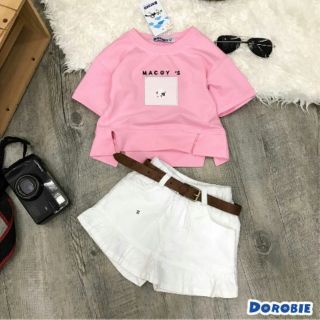 Set áo thun chân váy quần bé gái