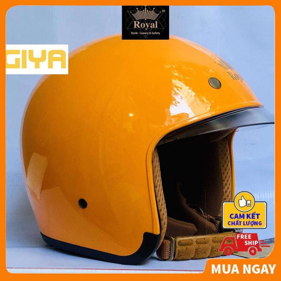 Mũ bảo hiểm 3/4 có kính âm Royal M139 vàng nghệ bóng