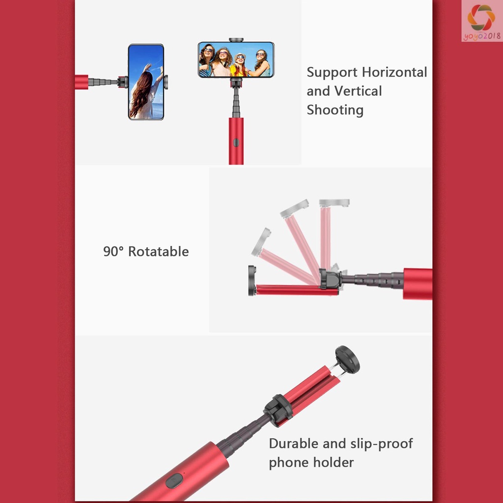Gậy Tự Sướng 5 Mức Độ OTH-AB601 Mini BT Bằng Hợp Kim Nhôm Nhẹ Di Động Không Dây Có Thể Mở Rộng Cho Điện Thoại | BigBuy360 - bigbuy360.vn