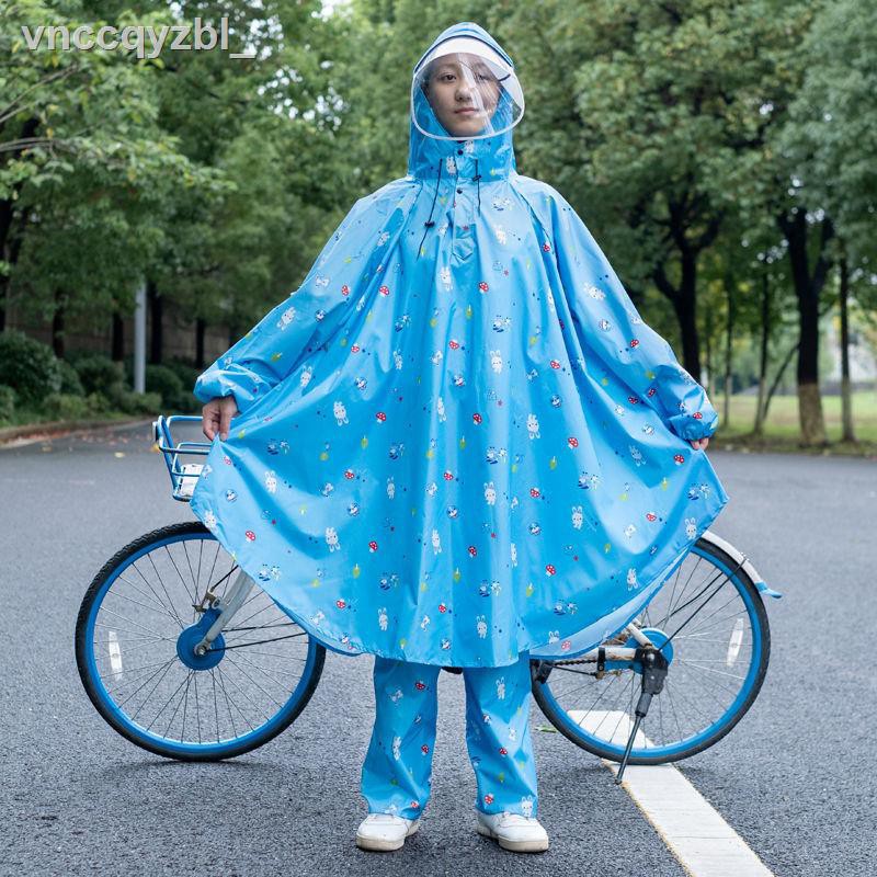 học sinh cấp 1, 2 đi xe đạp poncho chống thấm có túi dày ngồi ắc quy ô tô trẻ em áo mưa nam nữ một mảnh