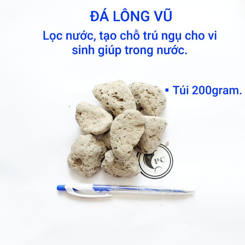 200g đá lông vũ 1-2cm lọc nước hồ cá cảnh thủy sinh